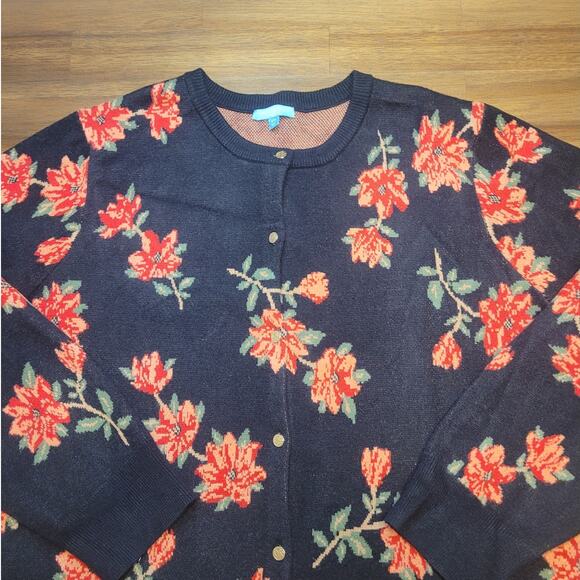 Draper James Black Southern Floral Cardigan – Size XXL – EUC - Picture 6 of 12